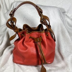 Dooney & Bourke coral, soft pebble leather, bucket handbag